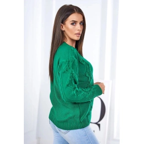 Sweter z dzianiny S24-13 zielony - Kesi
