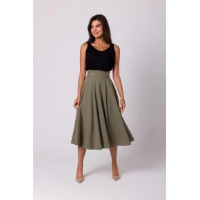 Spódnica z wysokim stanem B265 oliwkowa - Stylove