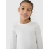 Longsleeve slim crop top gładki dziewczęcy 4F 4FJWSS25TLONF430-11S