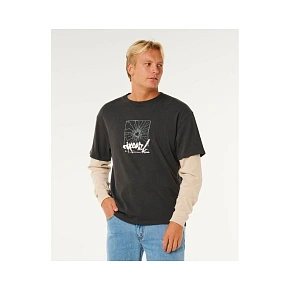 Koszulka męska RIP CURL Inner Visions Smashed L/S Tee czarna Koszulka męska RIP CURL Inner Visions Smashed L/S Tee czarna