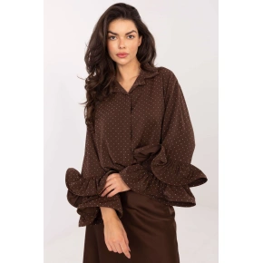 Dámská košile 222149 Tmavě hnědá třpyt - Italy Moda