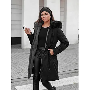 Dámská zimní bunda oboustranná TY4587 černo-šedá - FashionStreet 