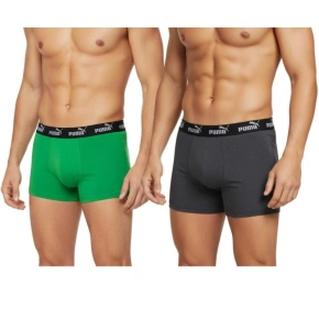 Puma bokserki majtki męskie 2-Pack zielone szare wygodne bawełna Puma bokserki majtki męskie 2-Pack zielone szare wygodne bawełna