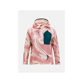 Bluza damska PEAK PERFORMANCE W Freelight Aop Polartec Alpha Hood kolor różowy Bluza damska PEAK PERFORMANCE W Freelight Aop Polartec Alpha Hood kolor różowy