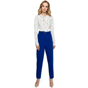 Klasyczne spodnie z paskiem S124 niebieskie - Stylove