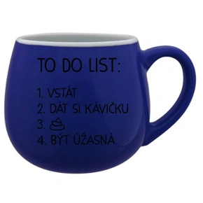 TO DO LIST:  BÝT ÚŽASNÁ - modrý keramický hrníček 300 ml