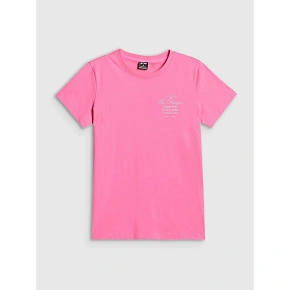 T-shirt regular z nadrukiem damski 4F 4FRSS26TTSHF4537-55S dámské