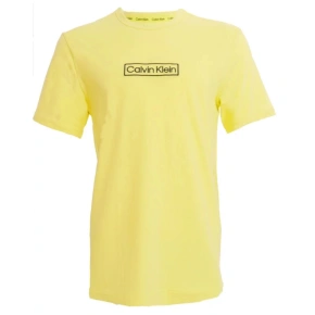 Koszula męska z krótkim rękawem NM2268E ZJB Żółty - Calvin Klein