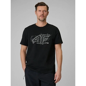 T-shirt regular z nadrukiem męski 4F 4FRSS26TTSHM3989-10S T-shirt regular z nadrukiem męski 4F 4FRSS26TTSHM3989-10S