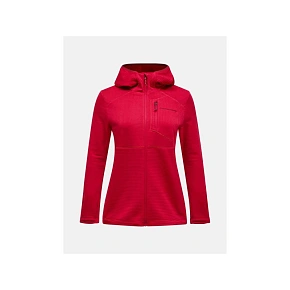 Bluza PEAK PERFORMANCE W Trail Polartec Zip Hood bordowy