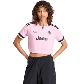 Koszulka damska adidas Juventus 26/27 Away Cropped Jersey różowo-czarna KB8842 Koszulka damska adidas Juventus 26/27 Away Cropped Jersey różowo-czarna KB8842