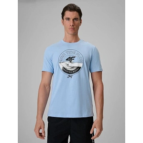 T-shirt regular z nadrukiem męski 4F 4FRSS26TTSHM4298-34S