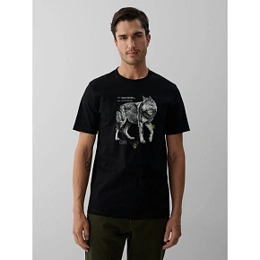 T-shirt regular z nadrukiem męski 4F 4FKAW26TTSHM4500-20S T-shirt regular z nadrukiem męski 4F 4FKAW26TTSHM4500-20S