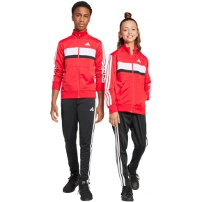 Adidas Seasonal Essentials Tiberio 3-Stripes Tricot czerwony/czarny dres dziecięcy JI6214