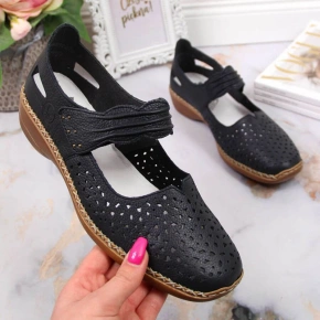 Półbuty skórzane Rieker W RKR139 granatowe Półbuty skórzane Rieker W RKR139 granatowe