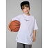T-shirt loose z nadrukiem chłopięcy 4F 4FJRSS26TTSHM3835-10S
