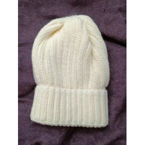 Damska czapka z dzianiny GEM kremowa - FPrice