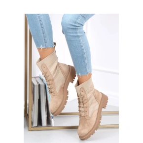 Wyższe sznurowane botki damskie A7201 - Inello