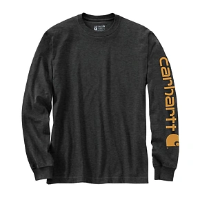 Koszulka z długim rękawem Carhartt Sleeve Logo T-Shirt L/S - carbon heather rozmiar: s Koszulka z długim rękawem Carhartt Sleeve Logo T-Shirt L/S - carbon heather rozmiar: s