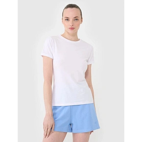 T-shirt slim gładki damski 4F 4FWMM00TTSHF2673-10S