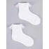 Skarpetki dziewczęce z falbanką 3Pack SKL-0009G-0100 białe - Yoclub