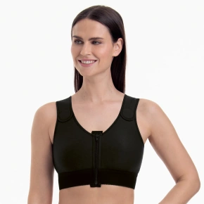Valencia biustonosz kompresyjny dwustronny, zapięcie z przodu 1194X czarny - Anita Care