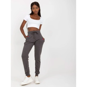 Ciemnoszare melanżowe dresowe spodnie basic jogger  (B-005.05)