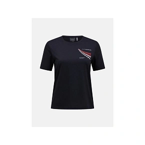 Koszulka damska PEAK PERFORMANCE W Explore Graphic Tee kolor czarny Koszulka damska PEAK PERFORMANCE W Explore Graphic Tee kolor czarny