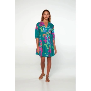 Sukienka z guzikami 20424 zielona - Vamp