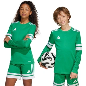 Koszulka dziecięca adidas Squadra 25 z długim rękawem zielona JN7491