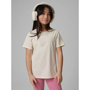 T-shirt regular gładki dziewczęcy 4F 4FJRSS26TTSHF3554-12S dětské