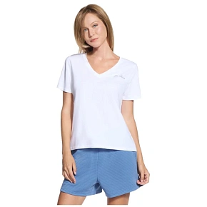 Skechers Signature V-Neck Tee TP167-WHT Białe L