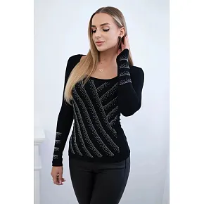 Dámská pletená halenka 9656 černá - Kesi