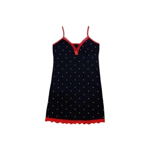 Koszulka damska 01/086 czarna w kropki - Karol