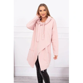 Oversize tunika s obálkou 16546 starorůžová - Kesi