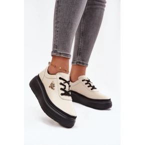 Dámské polobotky 41495 Světle béžová s černou - VINCEZA