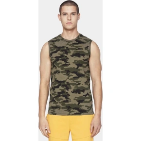 Pánské tričko bez rukávu D4L20 TSM306M Khaki zelená - 4F