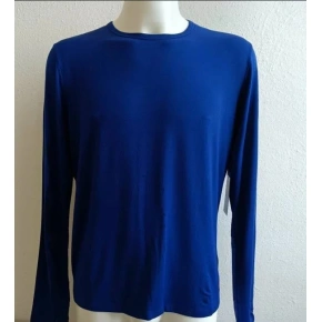 Męska koszulka z długim rękawem 714753030001 niebieski - Ralph Lauren