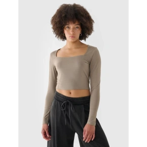 Longsleeve slim gładki damski 4F 4FRSS24TLONF499-82S Longsleeve slim gładki damski 4F 4FRSS24TLONF499-82S