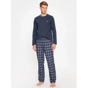 Spodnie piżamowe męskie 112036 3F576 59136 czarna kratka - Emporio Armani