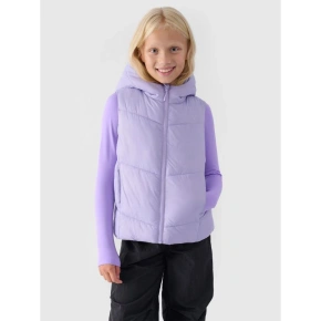 Bezrękawnik puchowy pikowany z kapturem dziewczęcy 4F Junior 4FJWAW24TVJAF129-51S Bezrękawnik puchowy pikowany z kapturem dziewczęcy 4F Junior 4FJWAW24TVJAF129-51S