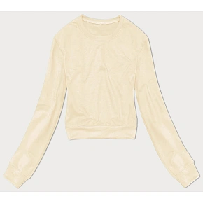 Dámská tenká krátká mikina ecru (8B938-67+132) - J.Style