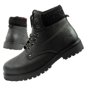 Wrangler Arch buty męskie sztyblety trzewiki eleganckie naturalna skóra czarne
