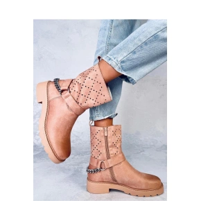 Botki damskie D7910 / 184924 jasny brąz - Słodkie buty