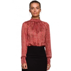 Bluzka szyfonowa S235 model 2 czerwona - Stylove
