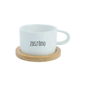 ZAS_RÁNO - bílý hrníček makronka 200 ml