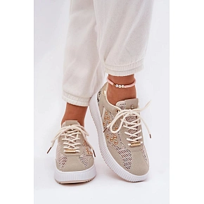 Dámská sportovní obuv YY-157 béžová s bílou - Step in style Dámská sportovní obuv YY-157 béžová s bílou - Step in style
