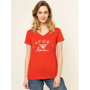 T-shirt damski 164334 0P291 00074 czerwony - Emporio Armani