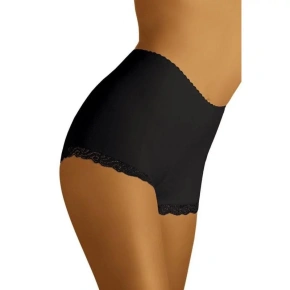 Damskie spodnie ze sznurkiem DIXI czarne - WOLBAR