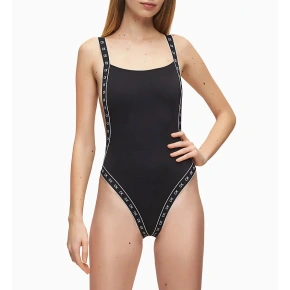Jednoczęściowy strój kąpielowy KW0KW00971-BEH czarny - Calvin Klein